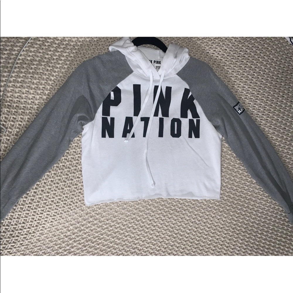 pink crop top hoodie